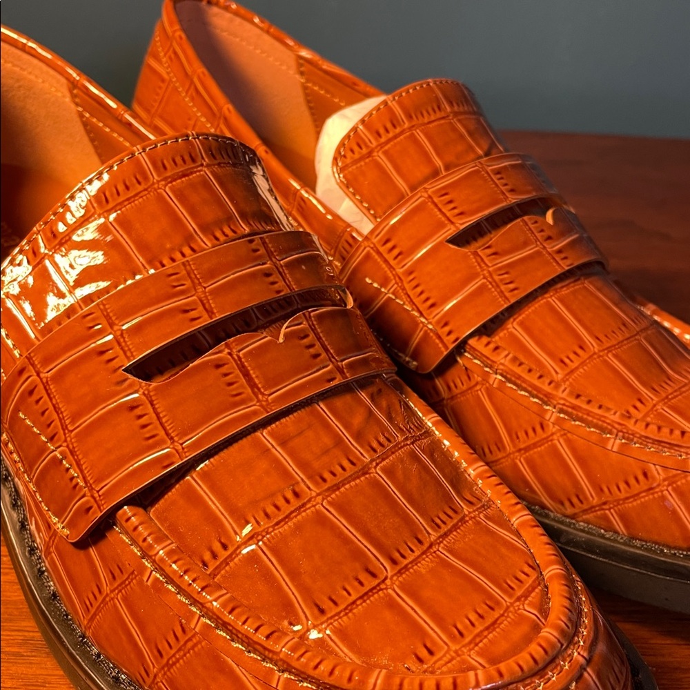 Madden Girl Burnt Orange Textured Loafers